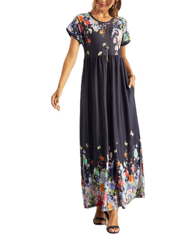Women's Maxi Dresses Floral Print Slit Dress