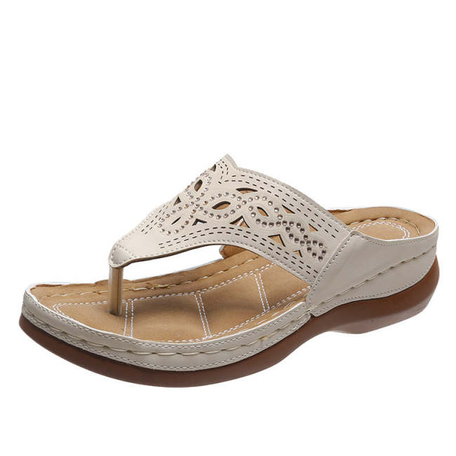 Clip Toe Wedge Sandals Women Summer Flip Flops Slippers Beach Shoes