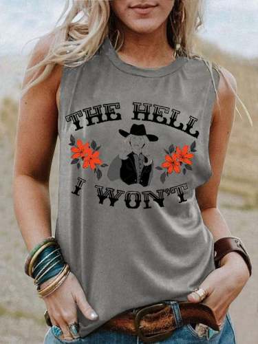 Women's THE HELL I WON'T Lettered Western Style Casual Vest
