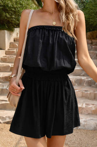Casual Simplicity Solid Strapless Loose Jumpsuits