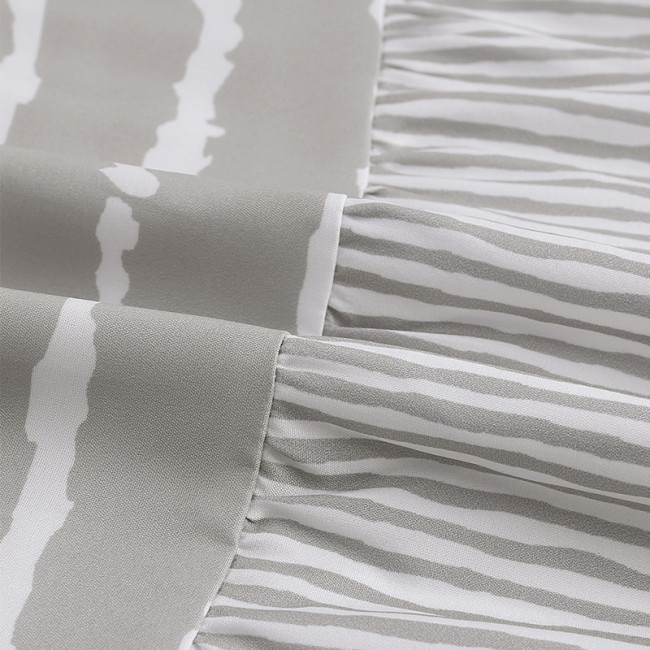 Grey Stripe Print Slip Maxi Holiday Beach Dress