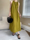 Women's Holiday Dress French Style Pleated A-Line Loose Sleeveless Dress for Vacation