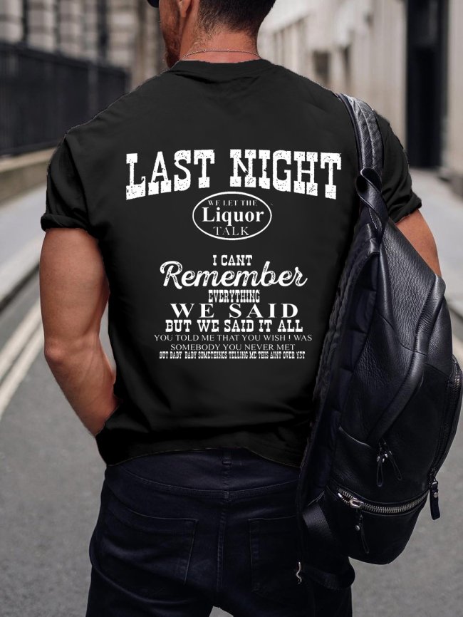 Men's Wallen Last Night We Let The Liquor Talk Print T-Shirt