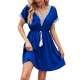 Women's Summer Dress V-Neck Lace High Waist Mini Dress