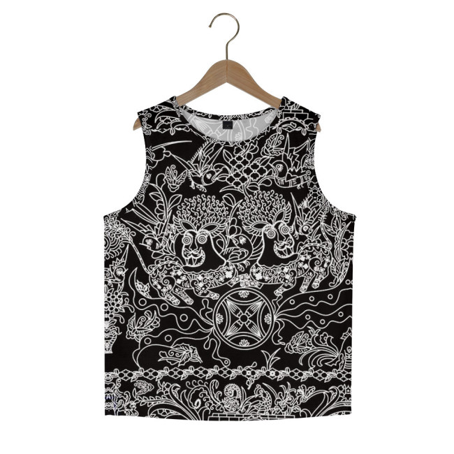 Women's Tribal Tank Top Summer Tops Floral Print Sleeveless Casual Basic Round Neck