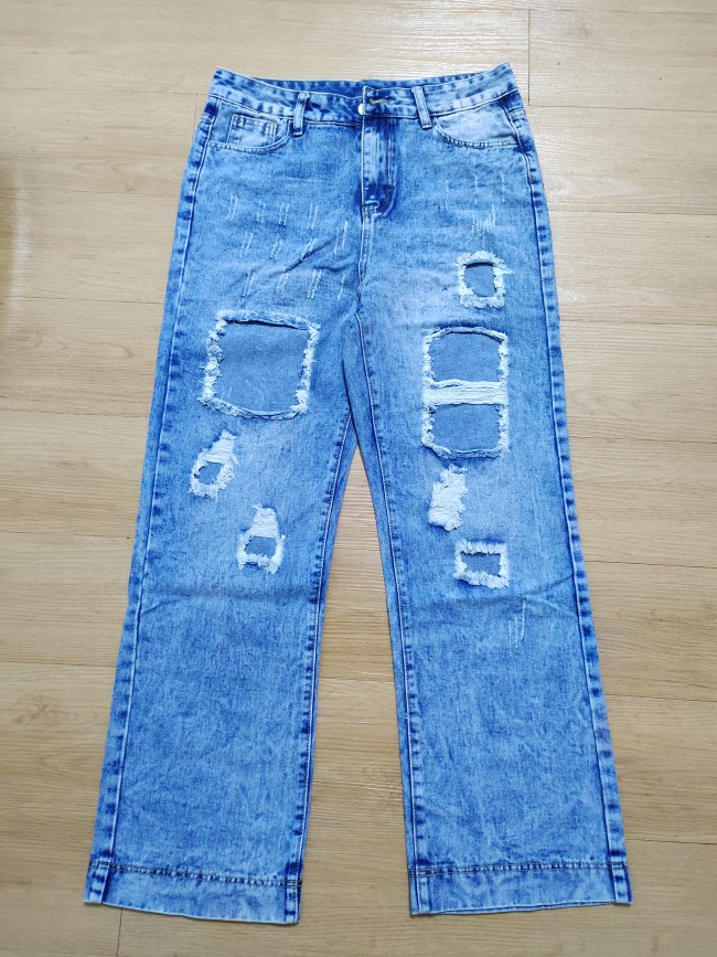 US$ 34.99 - Women's Cow Girl Distressed Ripped Jeans - www.zicopop.com