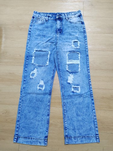 Women's Cow Girl Distressed Ripped Jeans
