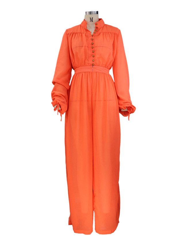 Women's Overall Jumpsuits Solid Chiffon Loose Travel Holiday Jumpsuit