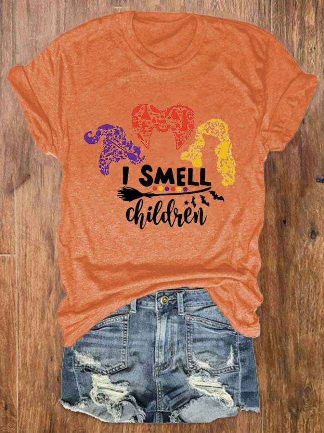 Women's Hocus Pocus I Smell Children Print T-Shirt