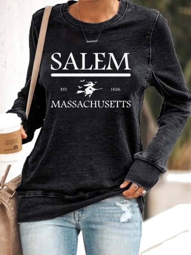 Women's Salem Massachusetts Hocus Pocus Print Sweatshirt