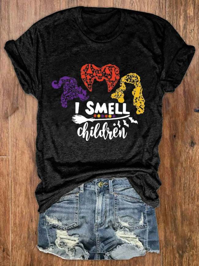 Women's Hocus Pocus I Smell Children Print T-Shirt