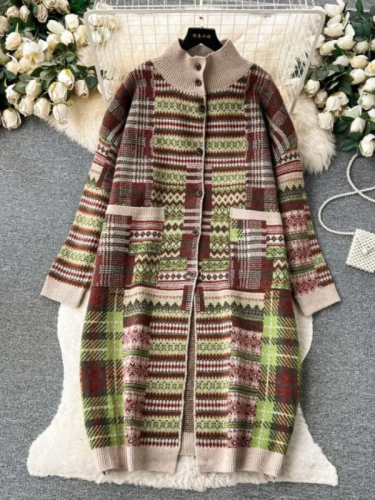 Women's Ethnic Sweater Cardigan Long Sleeve Long Cardigan