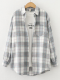 Women's Shirt Long Sleeve Lapel Plaid Shirt