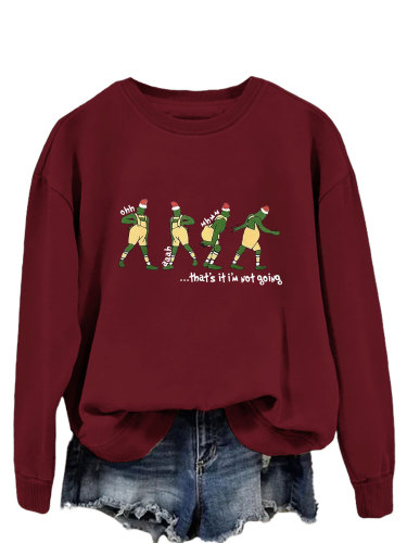 Womens Merry Christmas Crewneck Sweatshirt Funny ohh aaah mhmm that's it I'm Not Going Print Holiday Sweatshirt