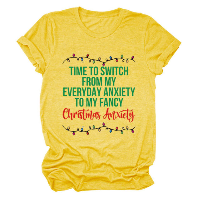 Women's Funny T-Shirts Time to Switch From My Everyday Anxiety to My Fancy Memes Retro Tee