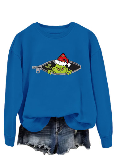 Womens Merry Christmas Crewneck Sweatshirt Funny EW People Print Holiday Sweatshirt