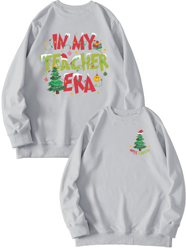 Womens Front Back Print Crewneck Sweatshirt Funny Christmas Holiday Sweatshirt