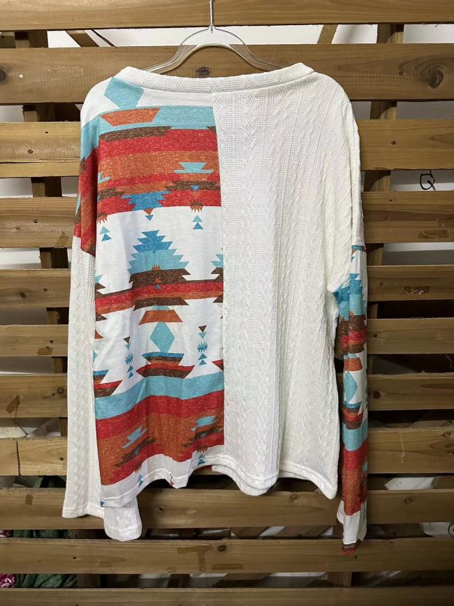 Women's Tribal Cowgirl Aztec Knitted Pullover