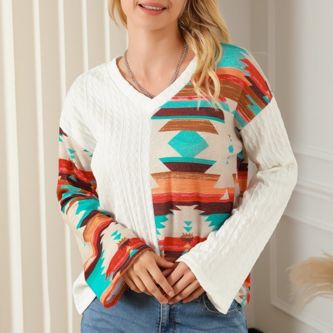 Women's Tribal Cowgirl Aztec Knitted Pullover