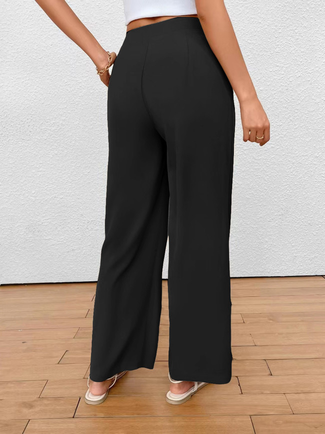 Women's 2024 Straight Pant Solid Casual Long Pants