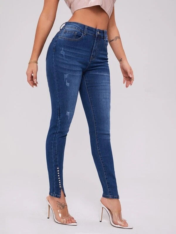Women's 2024 Denim Jeans Retro High Waist Elastic Jeans