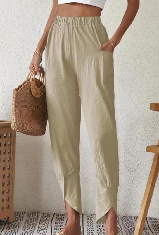 Women's 2024 Casual Cotton Linen Crop Pant