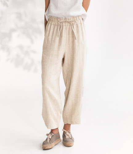 Women's 2024 Casual Cotton Linen Straight Pant
