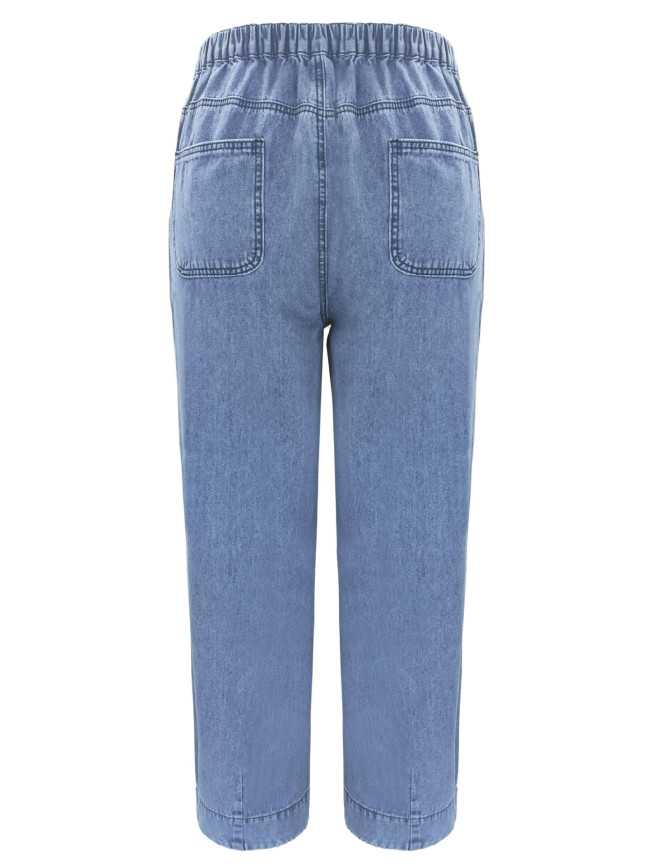 Women's 2024 Vintage Denim Jeans Elastic Waist Harlan Pants