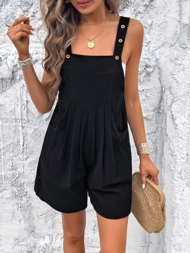 Women's 2024 Summer Romper Overall Casual One Piece School Style Jumpsuit Pants