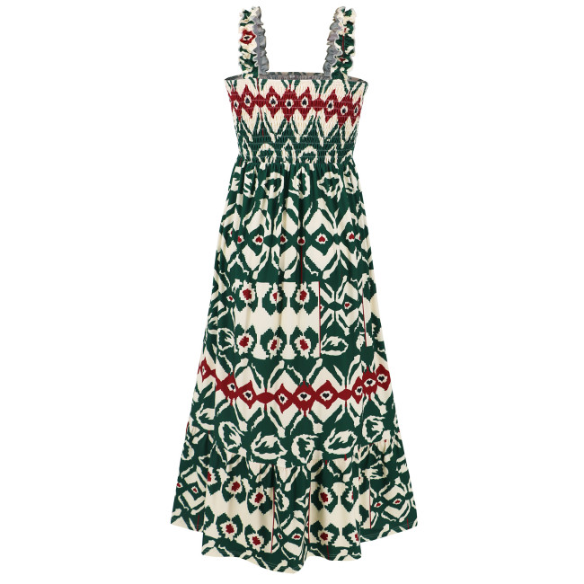 Women's 2024 Summer Floral Dress V-Neck Sleeveless Beach Dress Holiday Maxi Dress