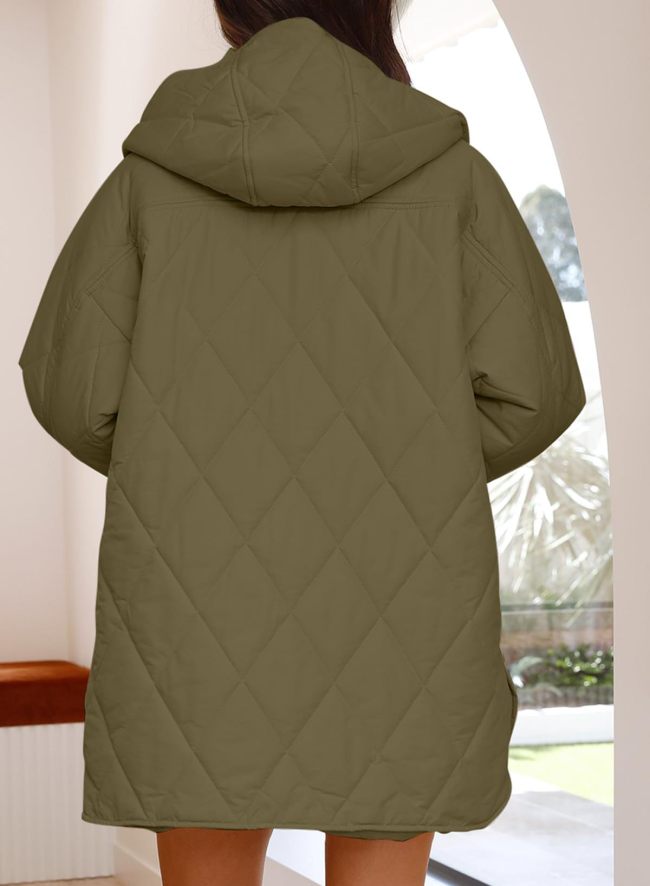 Women's Solid Color Quilted Hooded Jacket Multicolor Jacket