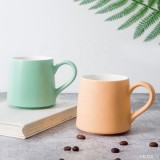 Wholesale matte reusable tea milk ceramic mug custom logo porcelain cappuccino coffee cup