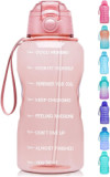 3800ml BPA Free Gradient Color Gym Motivational Water Bottle for Girl with Paracord Handle & Removable Straw