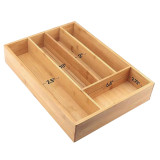 Wholesale Extended Bedside Table Desktop Sundries Storage Tray Kitchen Adjustable Cutlery Dinnerware  Bamboo Drawer Organizer