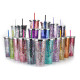 Eco-friendly Creative Reusable Plastic Adult Milkshake Cold Drink Juice Cup Double Layer Sippy Sequin Cup