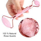 High Quality Facial Massage Guasha Massager Tool Pink Rose Quartz Jade Roller And Jade Guasha Stone