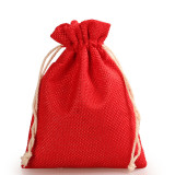 Various colors personalized small jute promotional drawstring bag