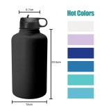 64OZ Food-Grade Flask Insulated Water Bottle Stainless Steel Vacuum Bottle Travel