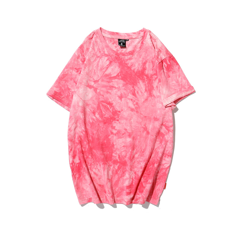 Customize women's Cotton Tie Dye T-shirt Plain Oversized Black T-Shirts  with 280gsm for Girl