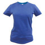 Promotional American Size Navy Blue Color Custom Vintage Ladies T Shirts Cotton Summer Women