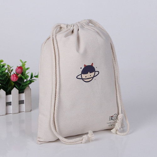 Lovely eco-friendly customized multifunction cotton canvas drawstring bag