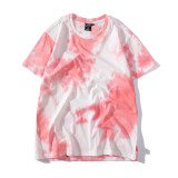 Customize women's Cotton  Tie Dye T-shirt  Plain Oversized Black  T-Shirts with 280gsm for Girl