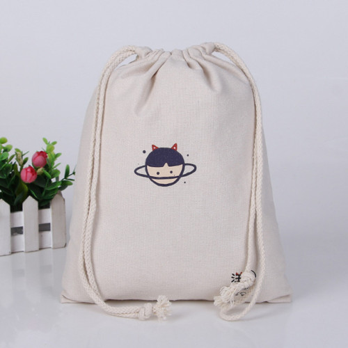 Lovely eco-friendly customized multifunction cotton canvas drawstring bag