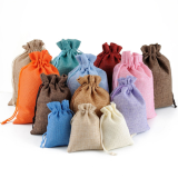 Promotion Durable Small Burlap Punch Jute Jewellery Gift Drawstring Bag