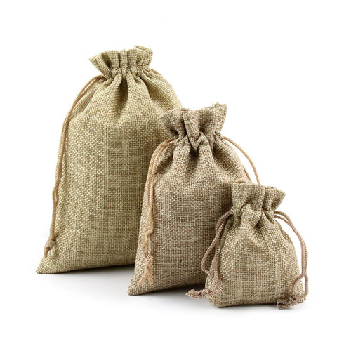 Promotion Durable Small Burlap Punch Jute Jewellery Gift Drawstring Bag