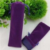 Custom Long pattern decorations black gift velvet drawstring bag promotional