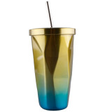 16ozl Color Change Travel Straws Mug Double Wall Vacuum Stainless Steel Thermos Cup Water Flask Coffee Cups Tumbler With Lids