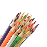 Promotional cheap wood  color pencil two heads use  customized logo