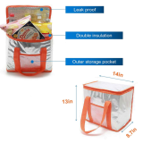 Eco-friendly Reusable non woven lunch bag, Customized logo printed tote food delivery insulated cooler bag