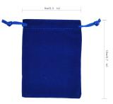 Hot product candy jewelry velvet drawstring bag with silk ribbon